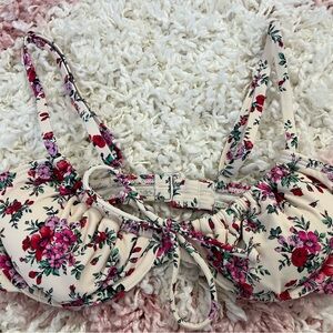 Floral Bikini Top with Adjustable Straps